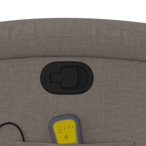 PODNOSZONY FOTEL MASUJĄCY ROZKŁADANY KOLOR TAUPE TKANINA