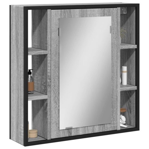 SZAFKA ŁAZIENKOWA Z LUSTREM SZARY DĄB SONOMA 60X16X60CM