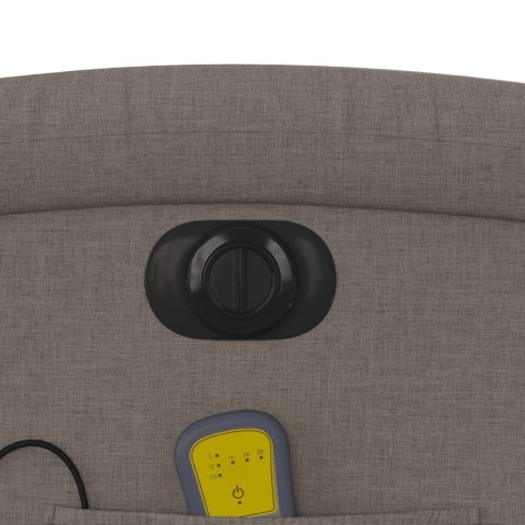 ROZKŁADANY FOTEL MASUJĄCY ELEKTRYCZNY KOLOR TAUPE TKANINA