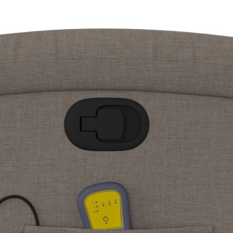 ROZKŁADANY FOTEL MASUJĄCY TAUPE OBITY TKANINĄ