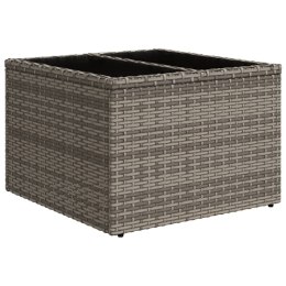 STÓŁ OGRODOWY ZE SZKLANYM BLATEM SZARY 55X55X37CM RATTAN PE