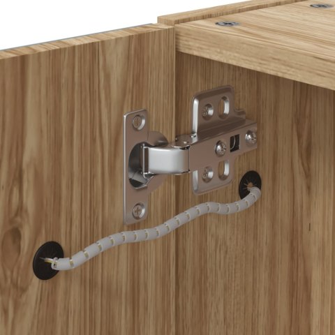 SZAFKA ŁAZIENKOWA Z LUSTREM I LED KOLOR DĘBU 60X13X52CM