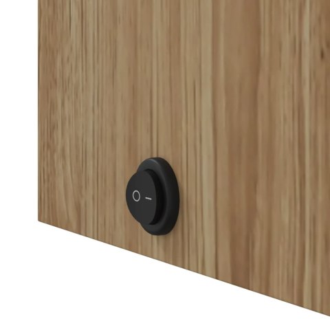 SZAFKA ŁAZIENKOWA Z LUSTREM I LED KOLOR DĘBU 60X13X52CM