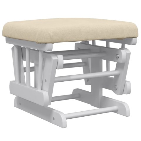 FOTEL PŁYWAJĄCY Z PODNÓŻKIEM KREMOWY OBITY TKANINĄ