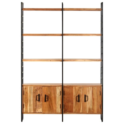 REGAŁ NA KSIĄŻKI 4 POZIOMY 124X30X180CM DREWNO AKACJOWE