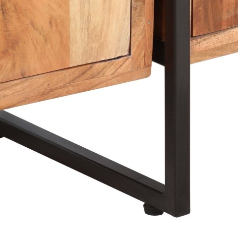 REGAŁ NA KSIĄŻKI 4 POZIOMY 124X30X180CM DREWNO AKACJOWE