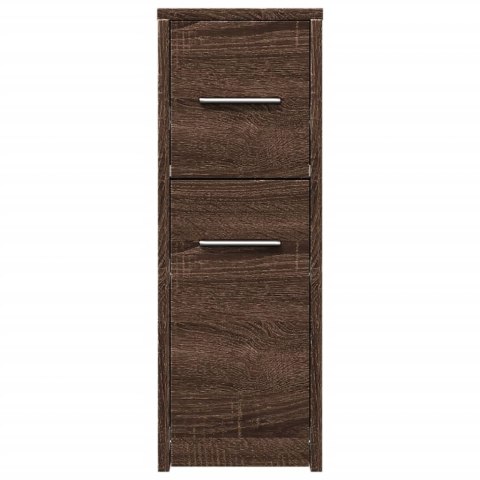 WĄSKA SZAFKA ŁAZIENKOWA NA KÓŁKACH BRĄZOWY DĄB