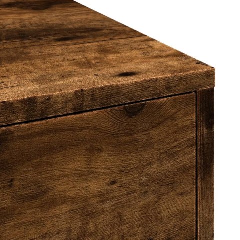 WĄSKA SZAFKA ŁAZIENKOWA NA KÓŁKACH DĄB OPALANY