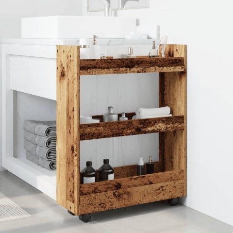 WĄSKI WÓZEK POMOCNICZY 3-POZIOMOWY STARE DREWNO