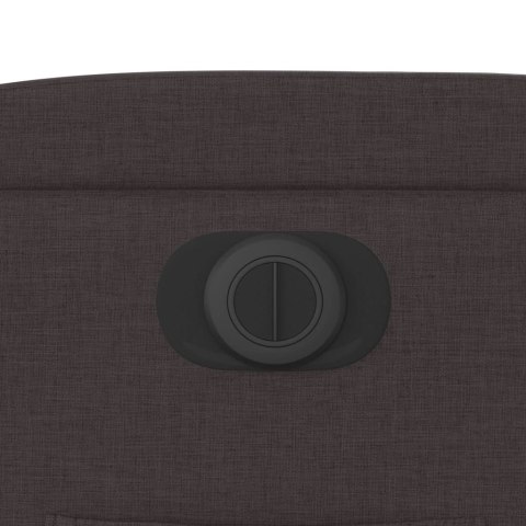 ELEKTRYCZNY FOTEL ROZKŁADANY CIEMNOBRĄZOWY OBITY TKANINĄ