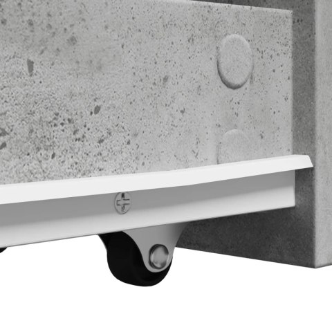 WĄSKA SZAFKA ŁAZIENKOWA NA KÓŁKACH SZAROŚĆ BETONU