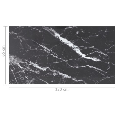 BLAT STOŁU CZARNY 120X65CM 8MM SZKŁO Z TEKSTURĄ MARMURU