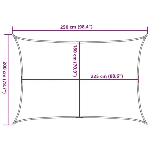 ŻAGIEL PRZECIWSŁONECZNY 160G/M² POMARAŃCZOWY 2X2,5M HDPE