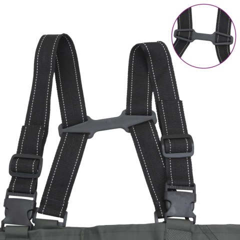 SPODNIOBUTY WĘDKARSKIE Z PASKIEM WYSOKIE CIEMNOZIELONE 39