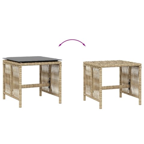 STOŁKI OGRODOWE Z PODUSZKAMI 4 SZT. MIESZANY BEŻ 41X41X36CM