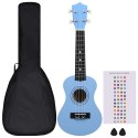 UKULELE SOPRANOWE Z POKROWCEM DLA DZIECI NIEBIESKIE 21"