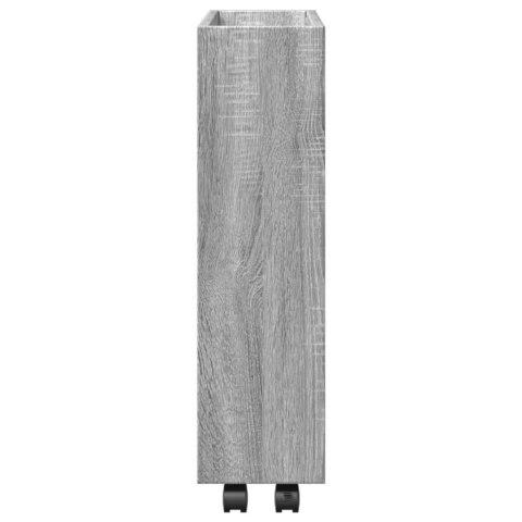 WĄSKI WÓZEK POMOCNICZY 3-POZIOMOWY SZARY DĄB SONOMA