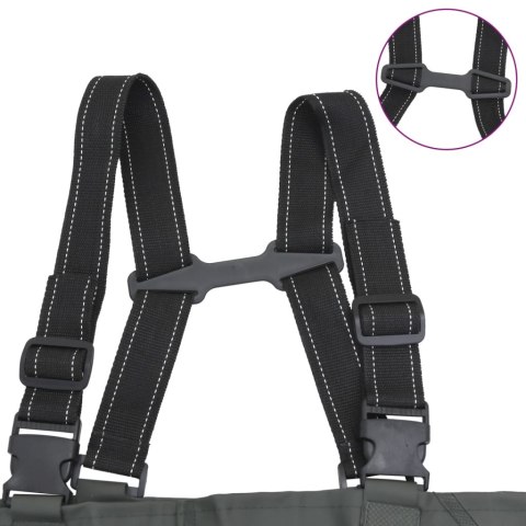 SPODNIOBUTY WĘDKARSKIE Z PASKIEM WYSOKIE CIEMNOZIELONE 44