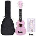 UKULELE SOPRANOWE Z POKROWCEM DLA DZIECI RÓŻOWE 21"