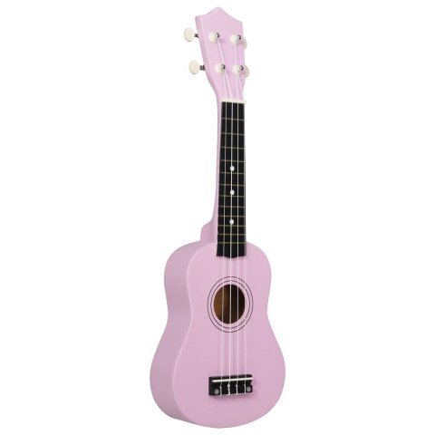 UKULELE SOPRANOWE Z POKROWCEM DLA DZIECI RÓŻOWE 21"