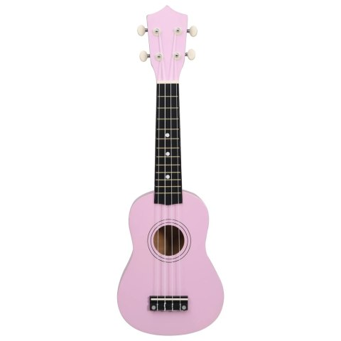 UKULELE SOPRANOWE Z POKROWCEM DLA DZIECI RÓŻOWE 21"