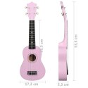 UKULELE SOPRANOWE Z POKROWCEM DLA DZIECI RÓŻOWE 21"