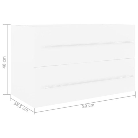 SZAFKA POD UMYWALKĘ BIAŁA 80X38,5X48CM