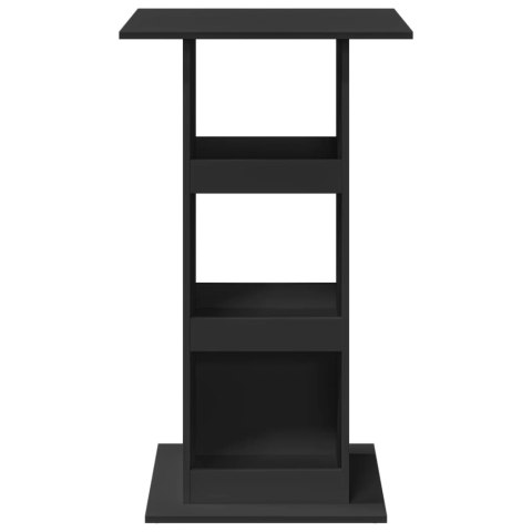 STOLIK BAROWY Z PÓŁKAMI CZARNY 60X60X102CM