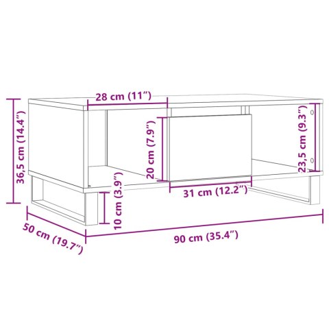 STOLIK KAWOWY STARE DREWNO 90X50X36,5CM