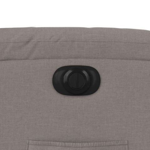 ELEKTRYCZNY FOTEL ROZKŁADANY KOLOR TAUPE OBITY TKANINĄ