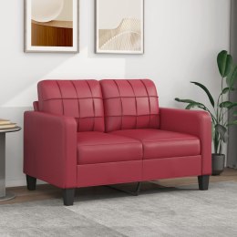 2-OSOBOWA SOFA WINNA CZERWIEŃ 120CM SZTUCZNA SKÓRA