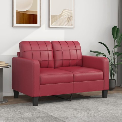 2-OSOBOWA SOFA WINNA CZERWIEŃ 120CM SZTUCZNA SKÓRA