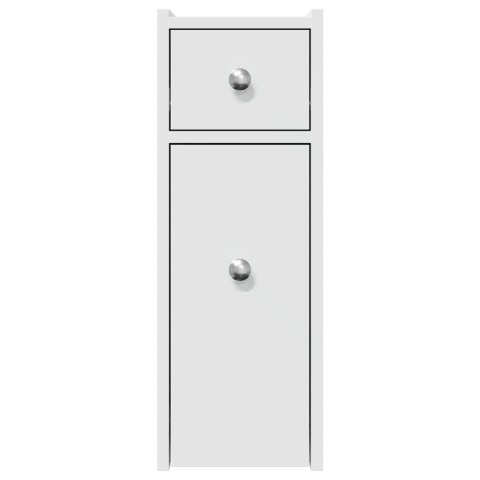 WĄSKA SZAFKA ŁAZIENKOWA NA KÓŁKACH BIAŁA