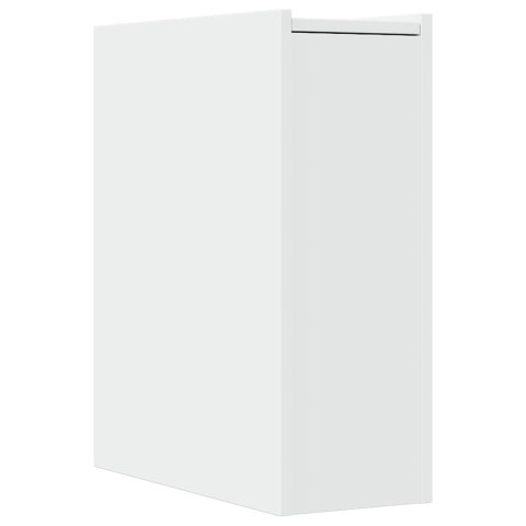 WĄSKA SZAFKA ŁAZIENKOWA NA KÓŁKACH BIAŁA