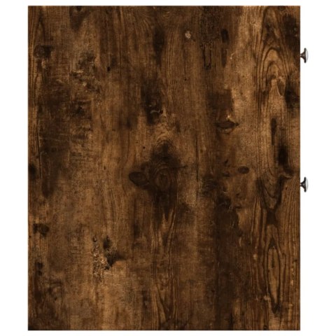 WĄSKA SZAFKA ŁAZIENKOWA NA KÓŁKACH PRZYDYMIONY DĄB