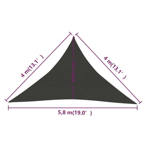 ŻAGIEL PRZECIWSŁONECZNY OGRODOWY MARKIZA TARAS 160G/M² 4X4X5,8M ANTRACYTOWY