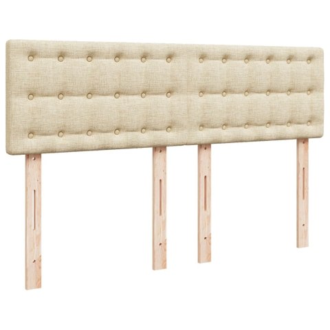 ŁÓŻKO KONTYNENTALNE Z MATERACEM KREMOWE TKANINA 160X200CM