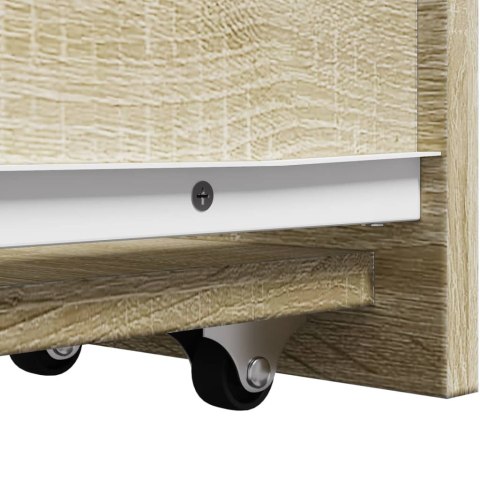 WĄSKA SZAFKA ŁAZIENKOWA NA KÓŁKACH DĄB SONOMA