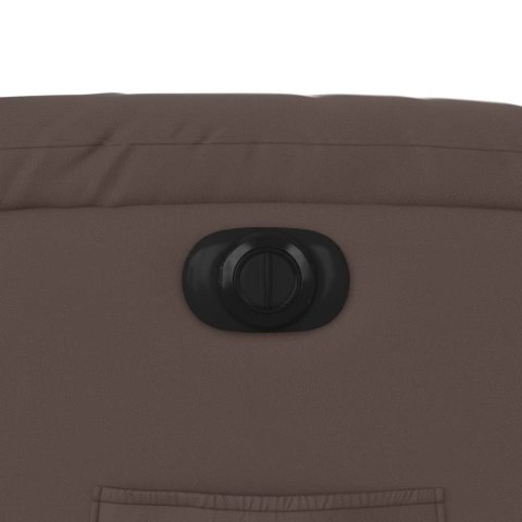 ELEKTRYCZNY FOTEL ROZKŁADANY BRĄZOWY OBITY SZTUCZNĄ SKÓRĄ