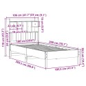 ŁÓŻKO Z REGAŁEM BEZ MATERACA WOSKOWY BRĄZ 100X200CM SOSNA