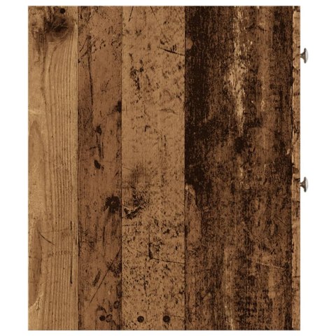 WĄSKA SZAFKA ŁAZIENKOWA NA KÓŁKACH STARE DREWNO