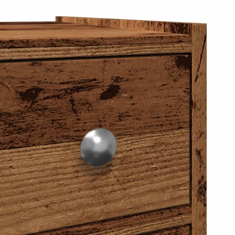 WĄSKA SZAFKA ŁAZIENKOWA NA KÓŁKACH STARE DREWNO