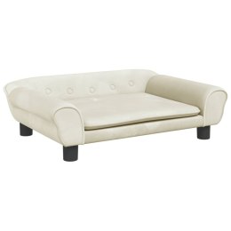 LEGOWISKO SOFA KANAPA DLA PSA KREMOWE 70X48X22CM AKSAMITNE