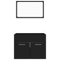 SZAFKA POD UMYWALKĘ I LUSTRO ZESTAW MEBLI ŁAZIENKOWYCH CZARNY