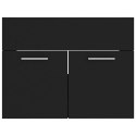 SZAFKA POD UMYWALKĘ I LUSTRO ZESTAW MEBLI ŁAZIENKOWYCH CZARNY