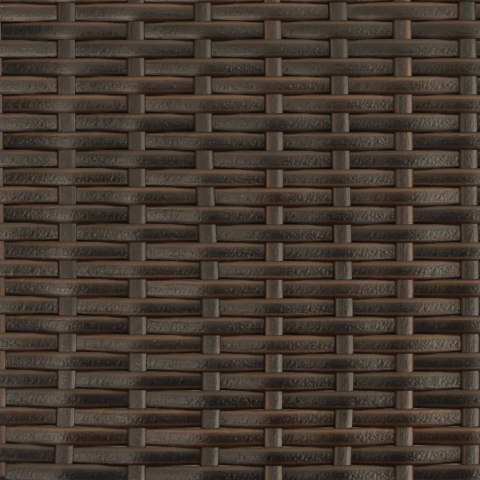 2-OS. SOFA OGRODOWA Z PARASOLEM I STOŁKAMI BRĄZOWA POLIRATTAN