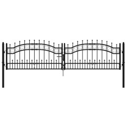 BRAMA Z GROTAMI CZARNA 305X120CM MALOWANA PROSZKOWO STAL