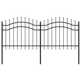 OGRODZENIE Z GROTAMI CZARNE 140CM MALOWANA PROSZKOWO STAL