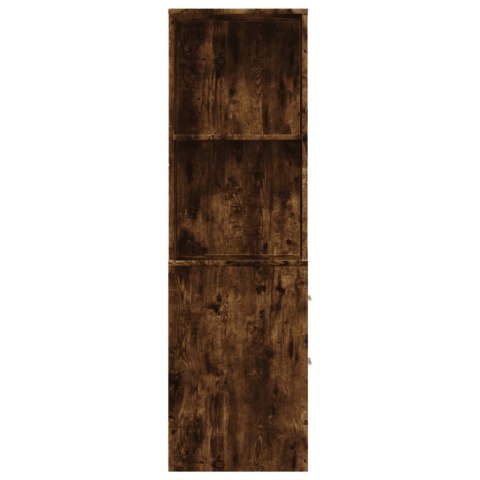 WĄSKA SZAFKA ŁAZIENKOWA NA KÓŁKACH PRZYDYMIONY DĄB