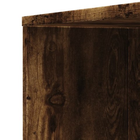 WĄSKA SZAFKA ŁAZIENKOWA NA KÓŁKACH PRZYDYMIONY DĄB